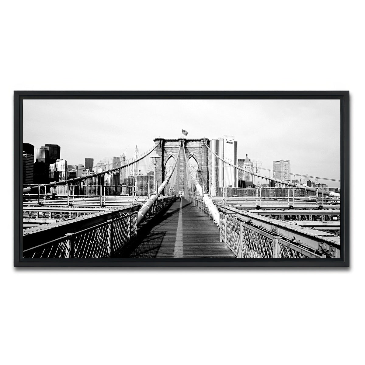 AUTO-MOCKUP WHITE | brooklyn bridge flag | 1 Piece | Black Framed Canvas | group=2x1