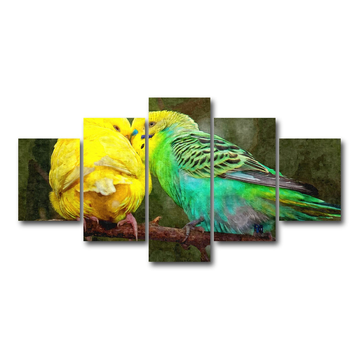 AUTO-MOCKUP WHITE | budgie snuggles | 5 Piece | Gallery Wrap Canvas | group=5_short