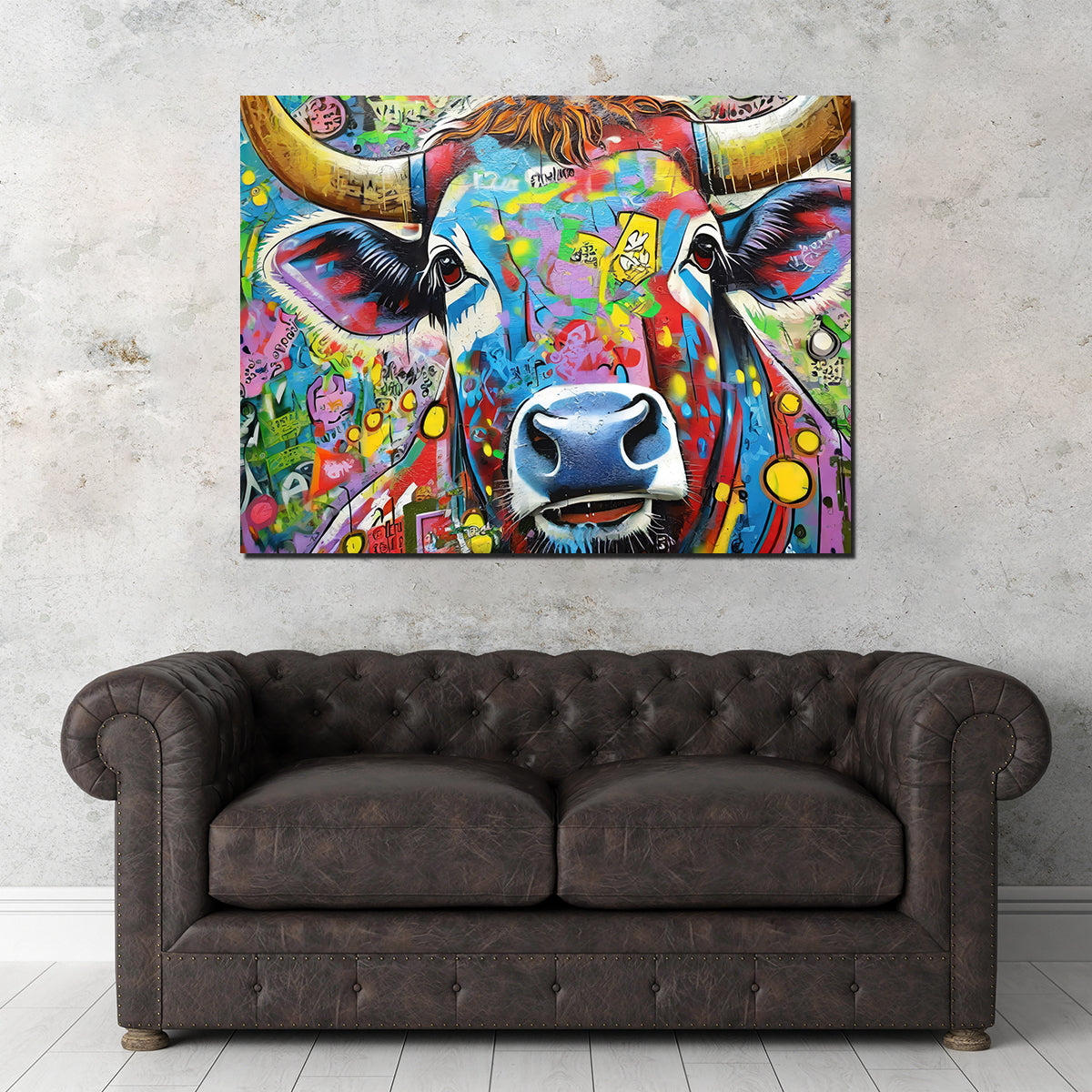 Bull Graffiti Wall Art