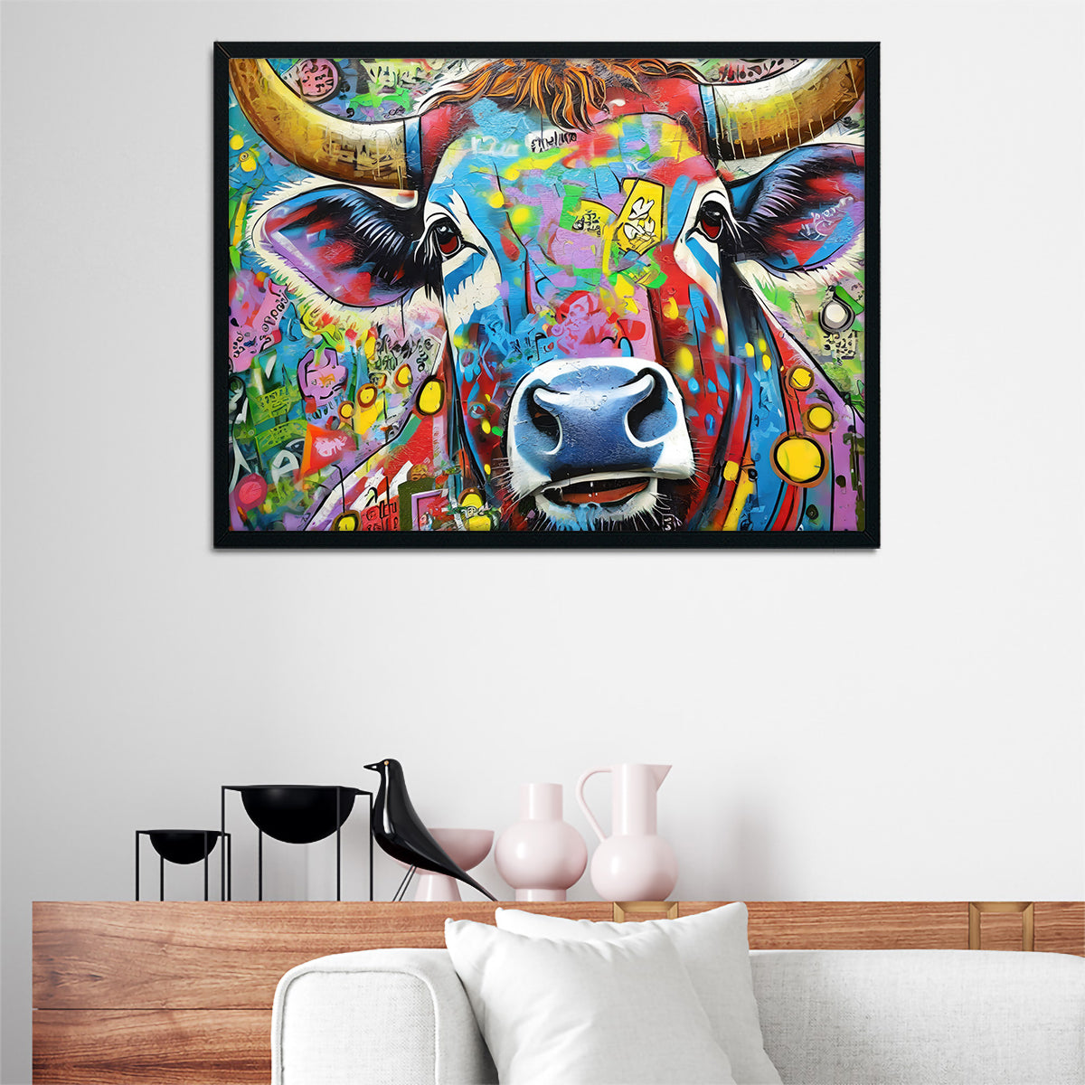 Bull Graffiti Wall Art