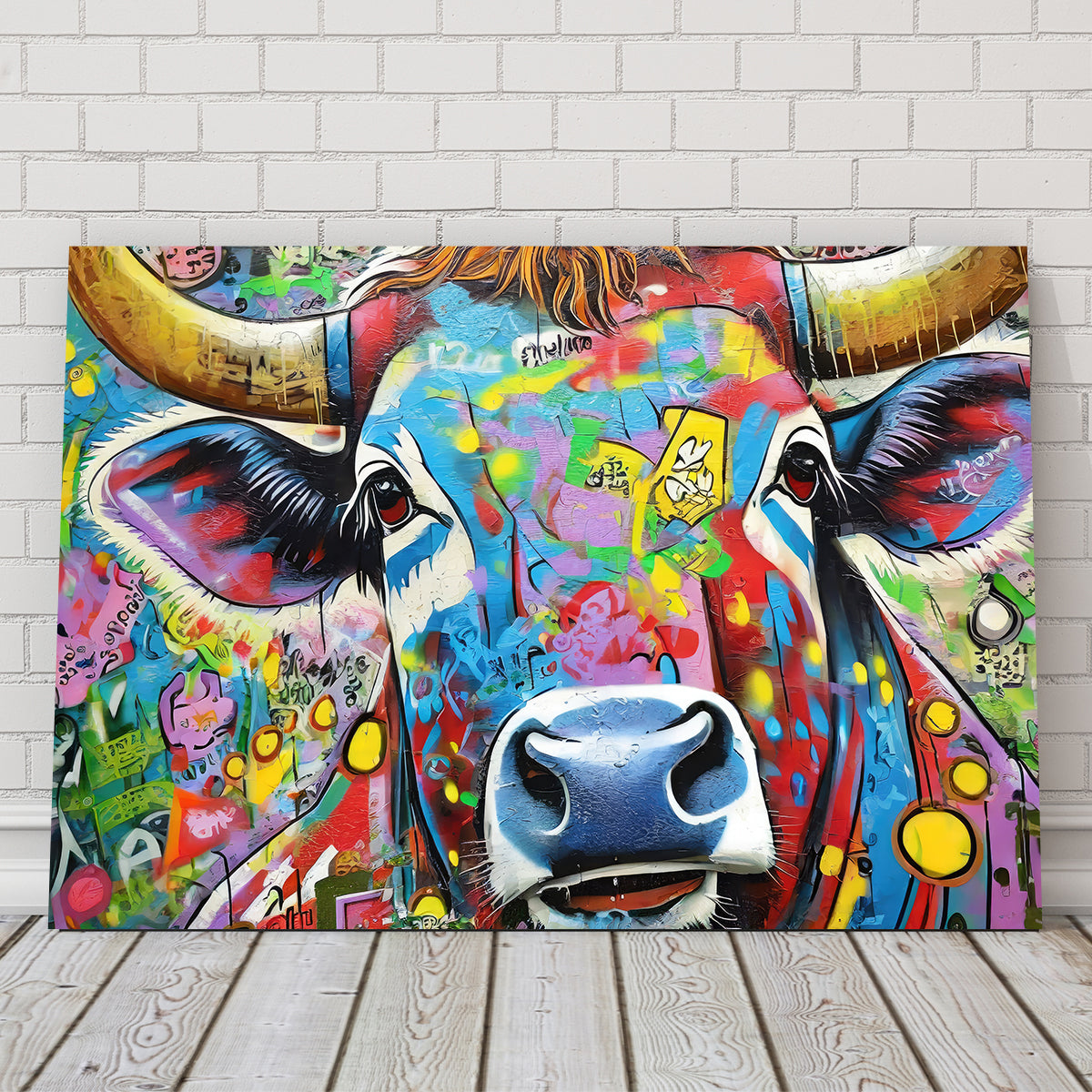 Bull Graffiti Wall Art