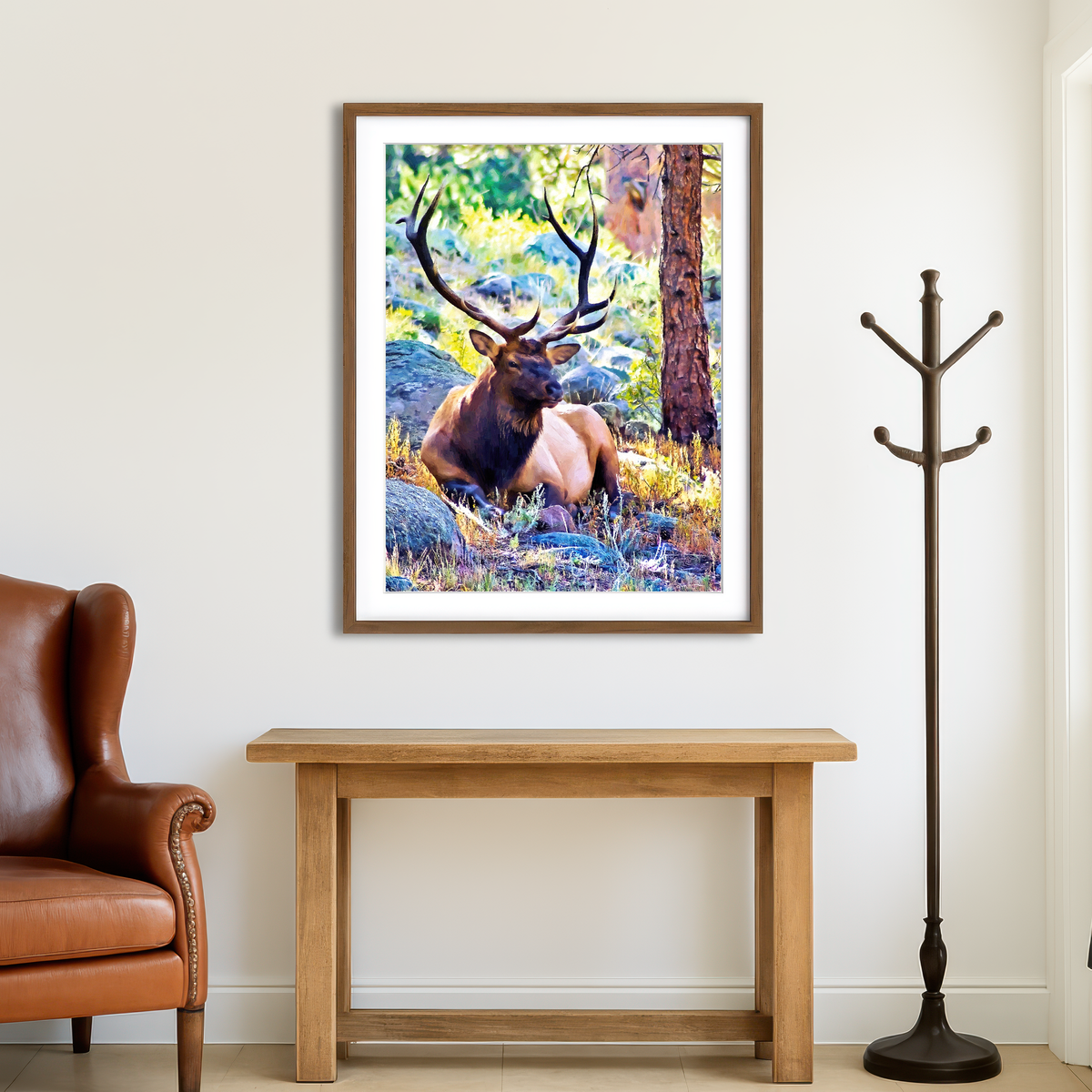 AUTO-MOCKUP ROOM | Bull Elk Wall Art
