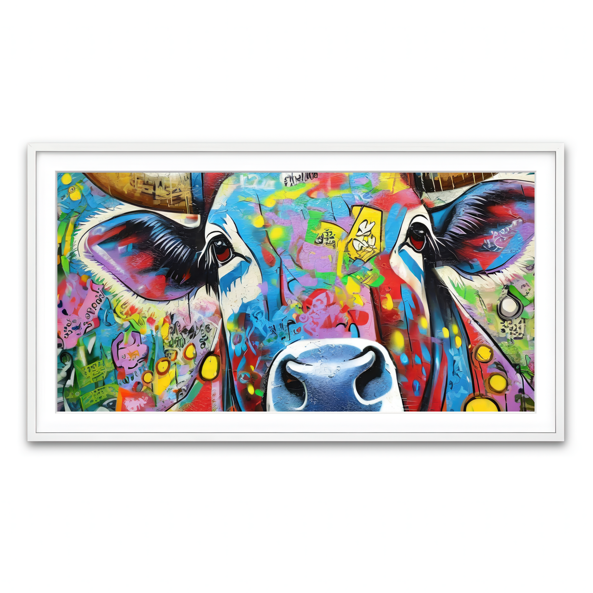 Framed Print 2x1 White