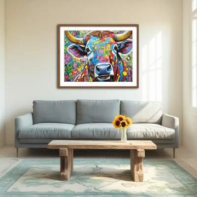 AUTO-MOCKUP ROOM | Bull Graffiti Wall Art