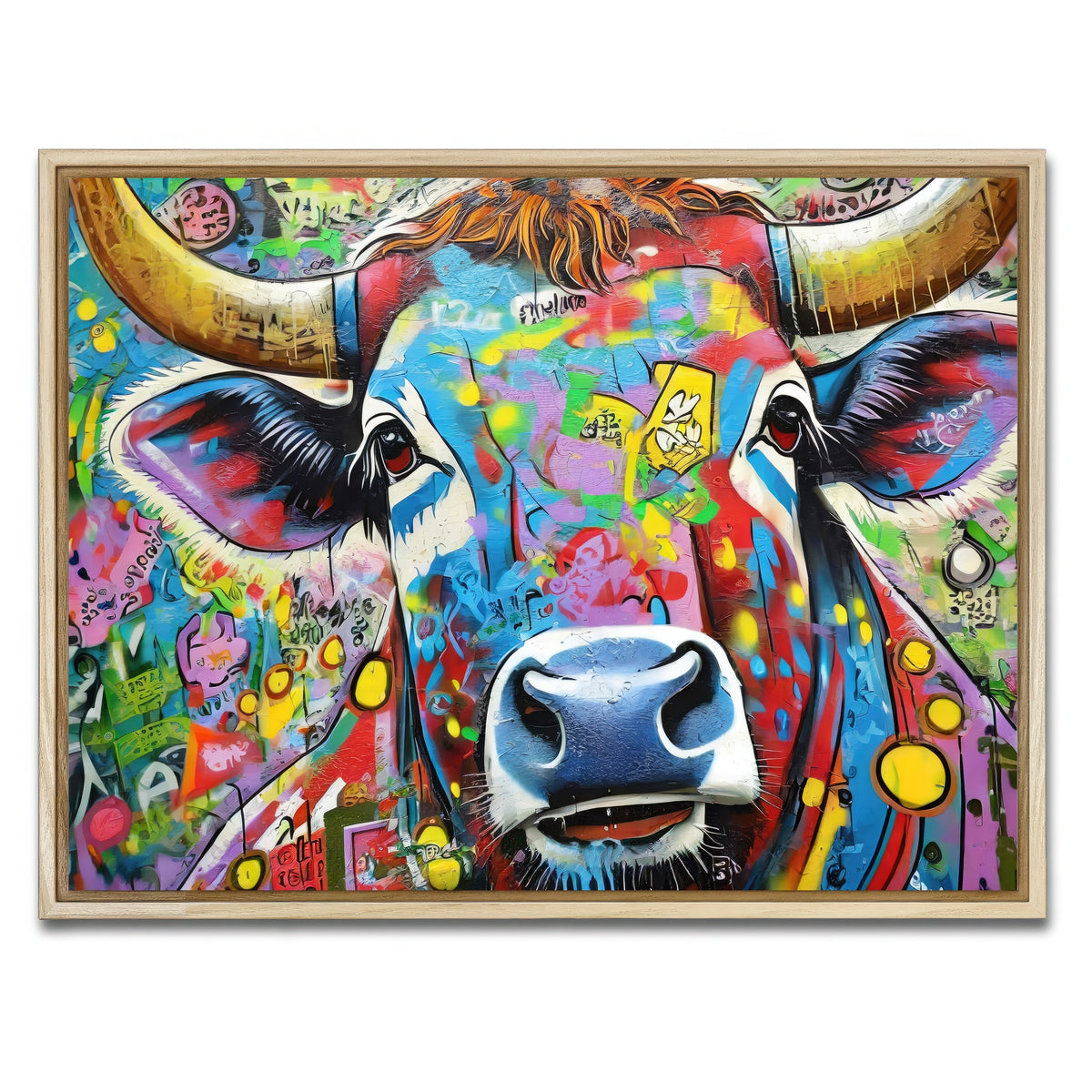 AUTO-MOCKUP WHITE | bull graffiti | 1 Piece | Natural Framed Canvas | group=4x3
