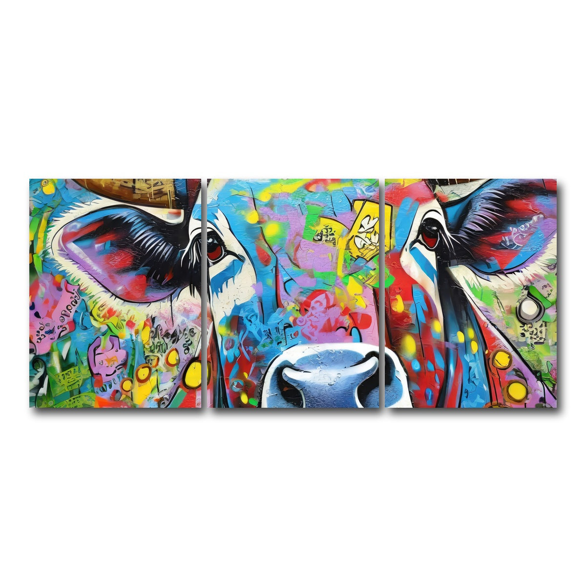 AUTO-MOCKUP WHITE | bull graffiti | 3 Piece | Gallery Wrap Canvas | group=18x24