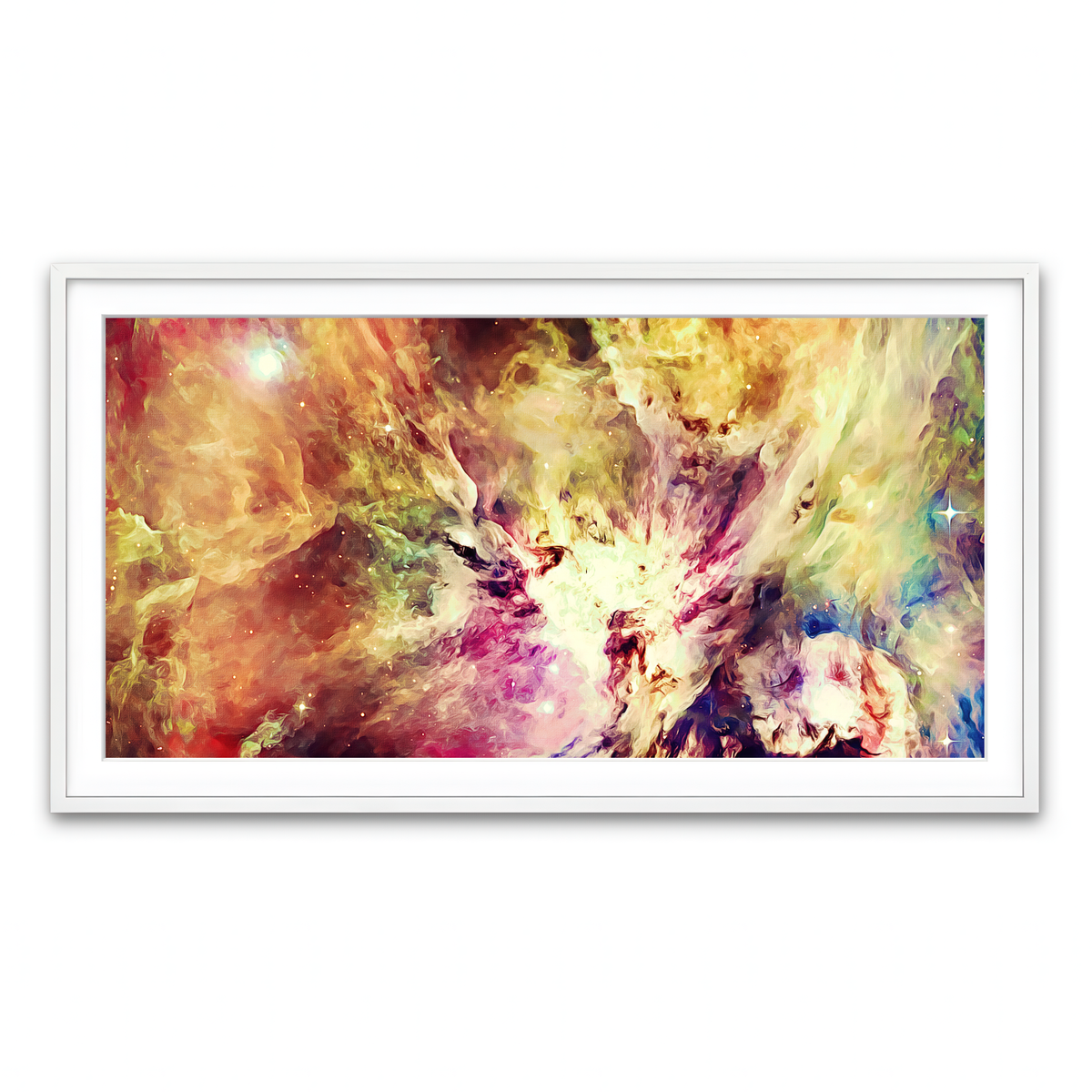 Framed Print 2x1 White
