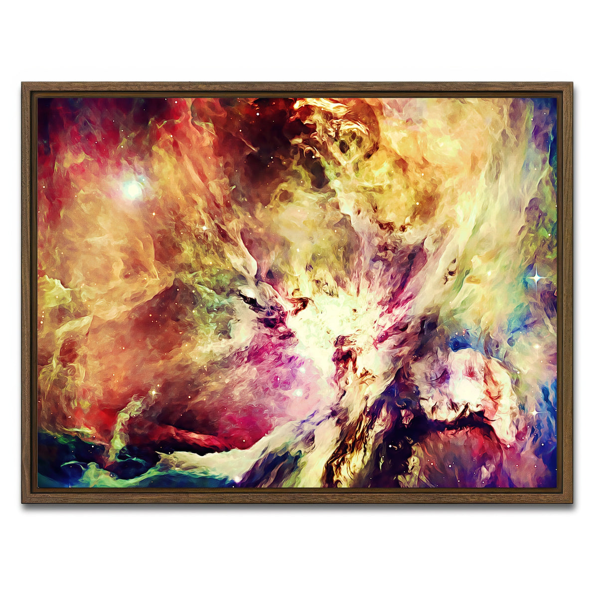 AUTO-MOCKUP WHITE | burning brightly | 1 Piece | Walnut Framed Canvas | group=4x3