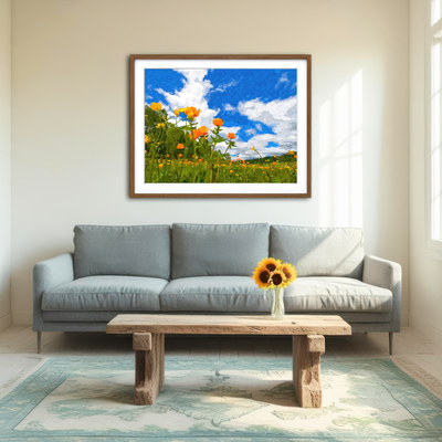 AUTO-MOCKUP ROOM | California Poppies Under The Blue Skies Wall Art