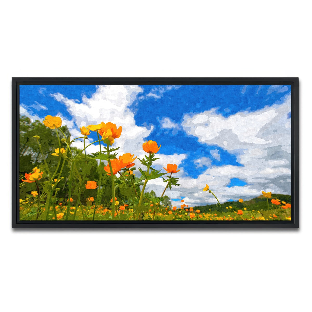 AUTO-MOCKUP WHITE | california poppies under the blue skies | 1 Piece | Black Framed Canvas | group=2x1