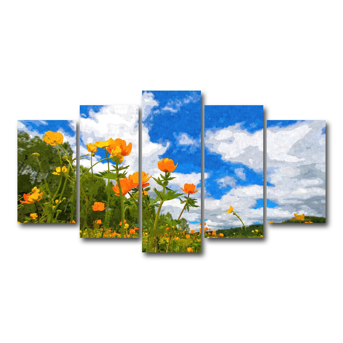 AUTO-MOCKUP WHITE | california poppies under the blue skies | 5 Piece | Gallery Wrap Canvas | group=5_normal