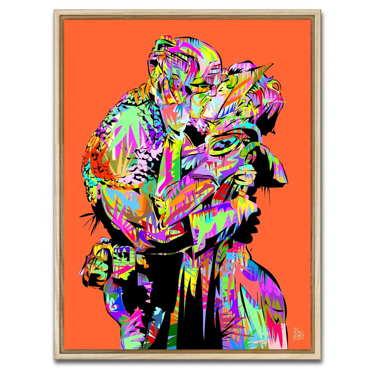 AUTO-MOCKUP WHITE | captain the kiss | 1 Piece | Natural Framed Canvas | group=3x4