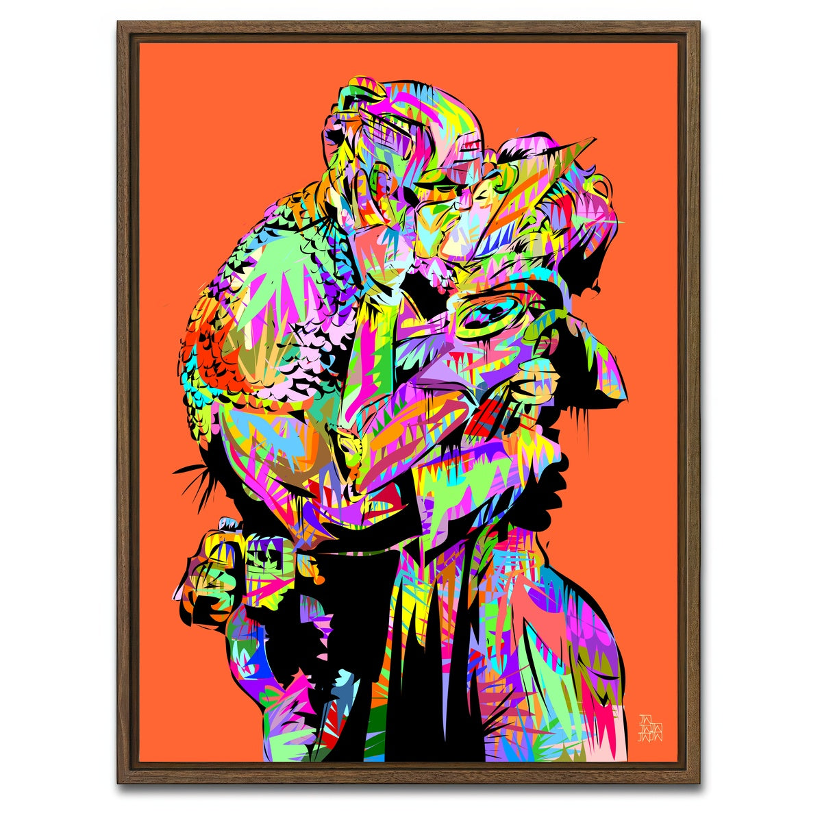 AUTO-MOCKUP WHITE | captain the kiss | 1 Piece | Walnut Framed Canvas | group=3x4