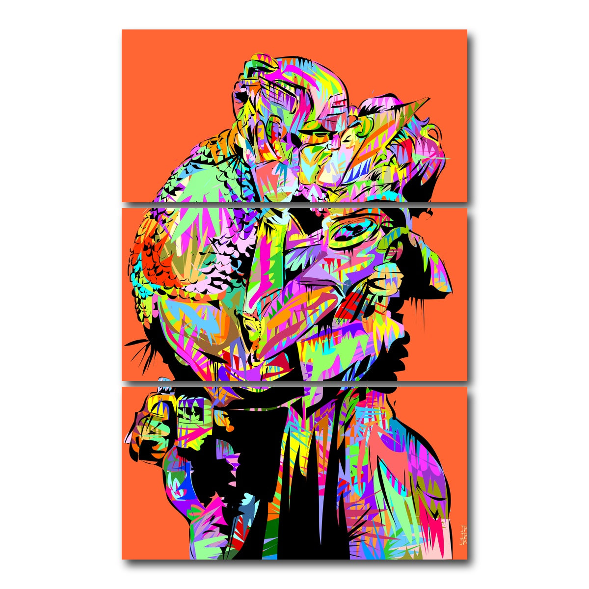 AUTO-MOCKUP WHITE | captain the kiss | 3 Piece | Gallery Wrap Canvas | group=12x24_stacked