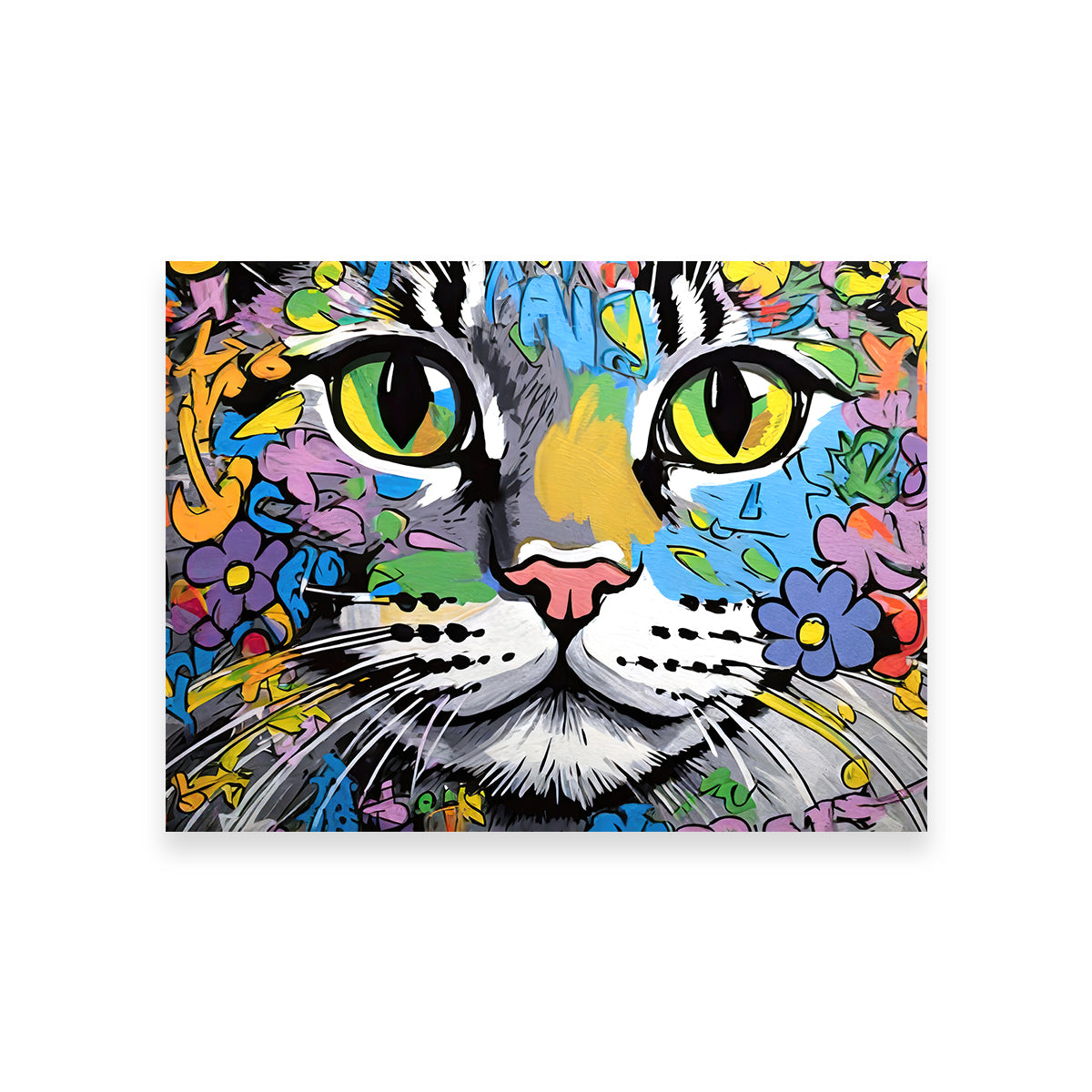 Cat Graffiti Wall Art