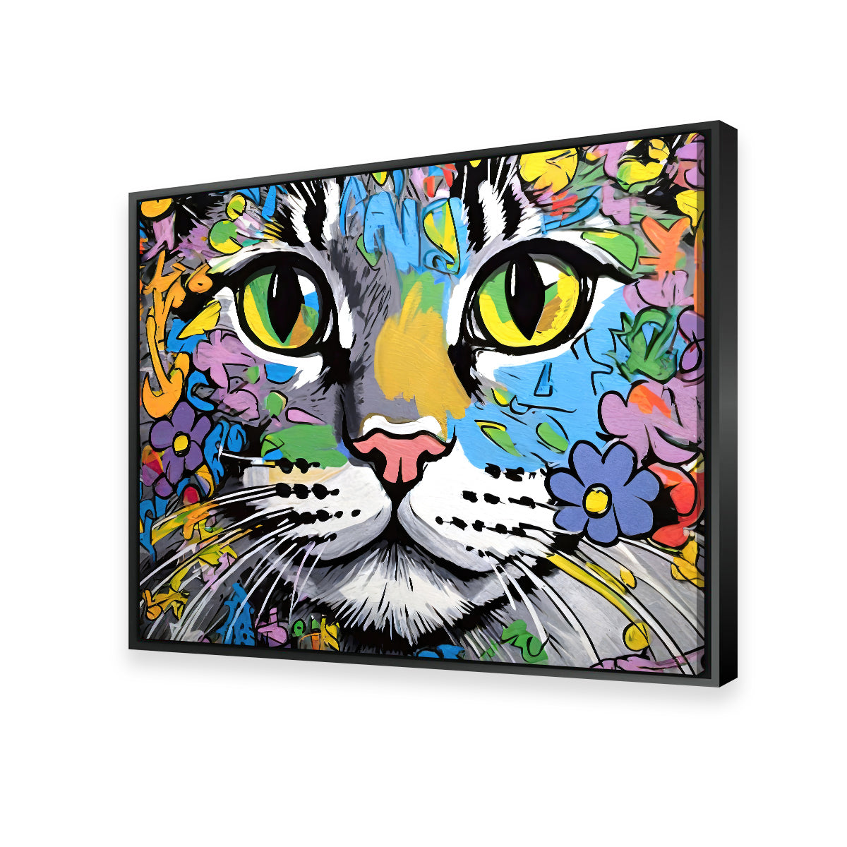 Cat Graffiti Wall Art