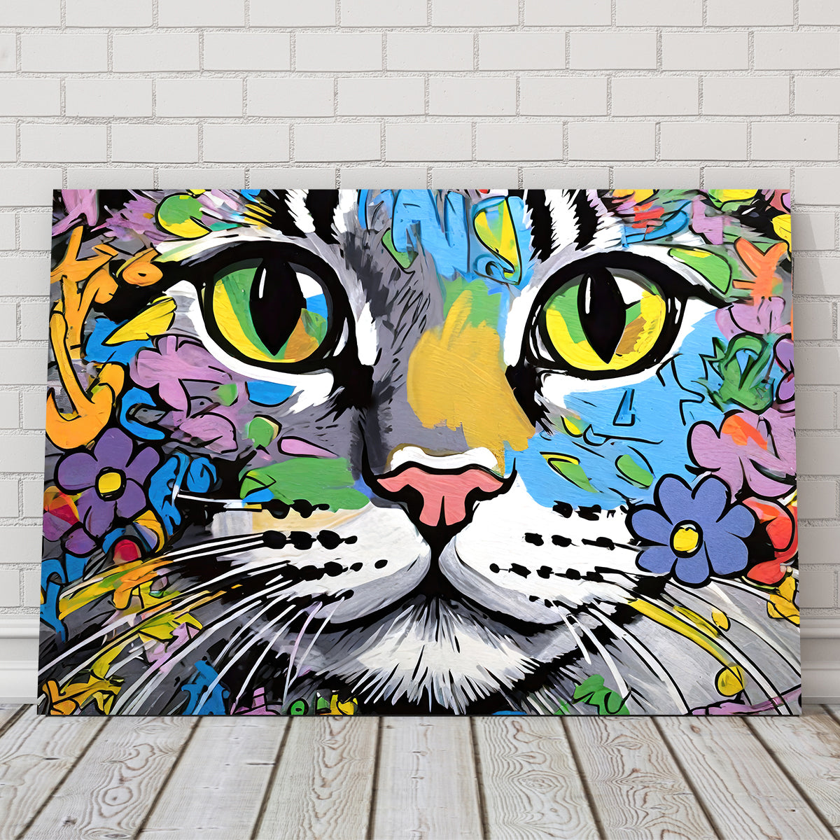 Cat Graffiti Wall Art