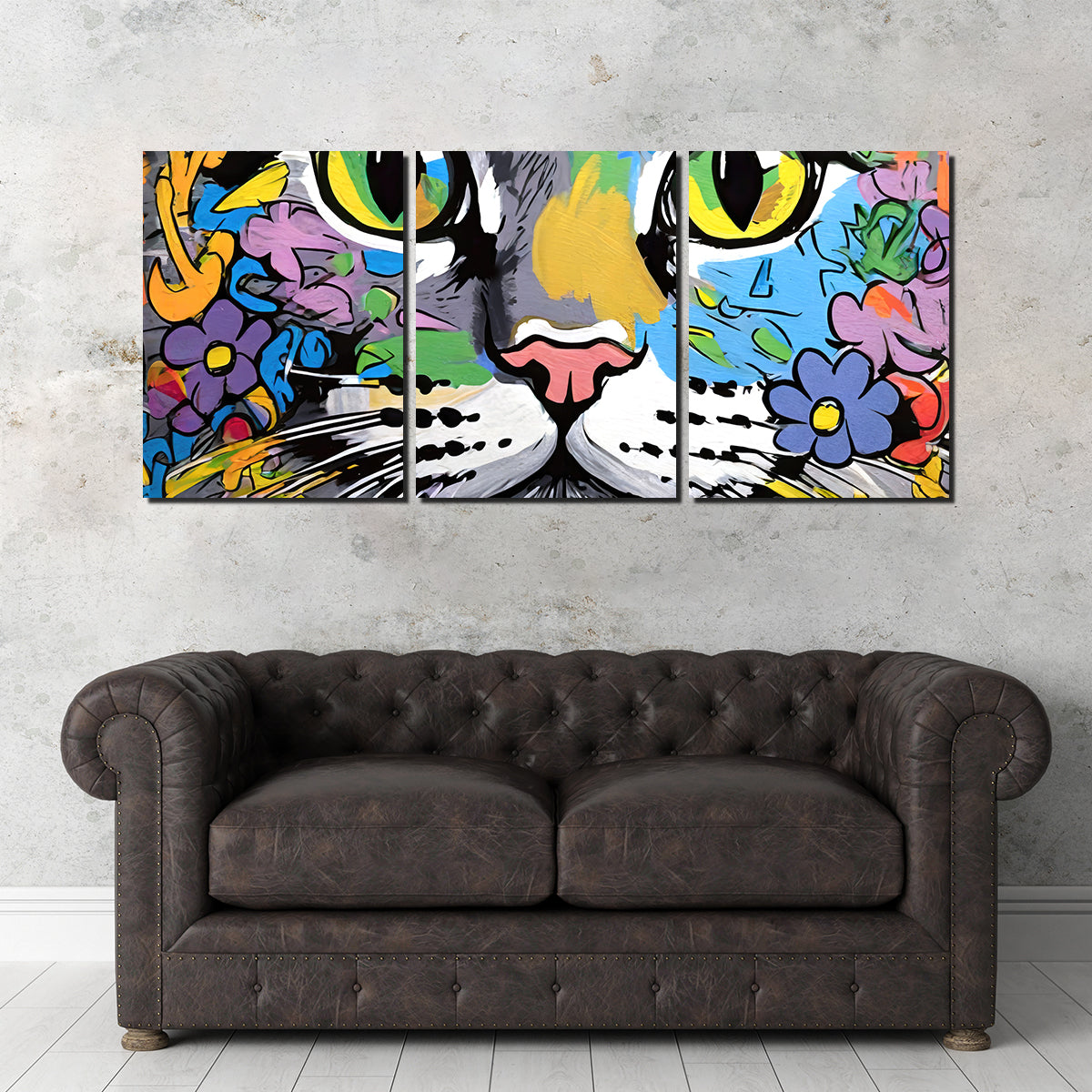 Cat Graffiti Wall Art