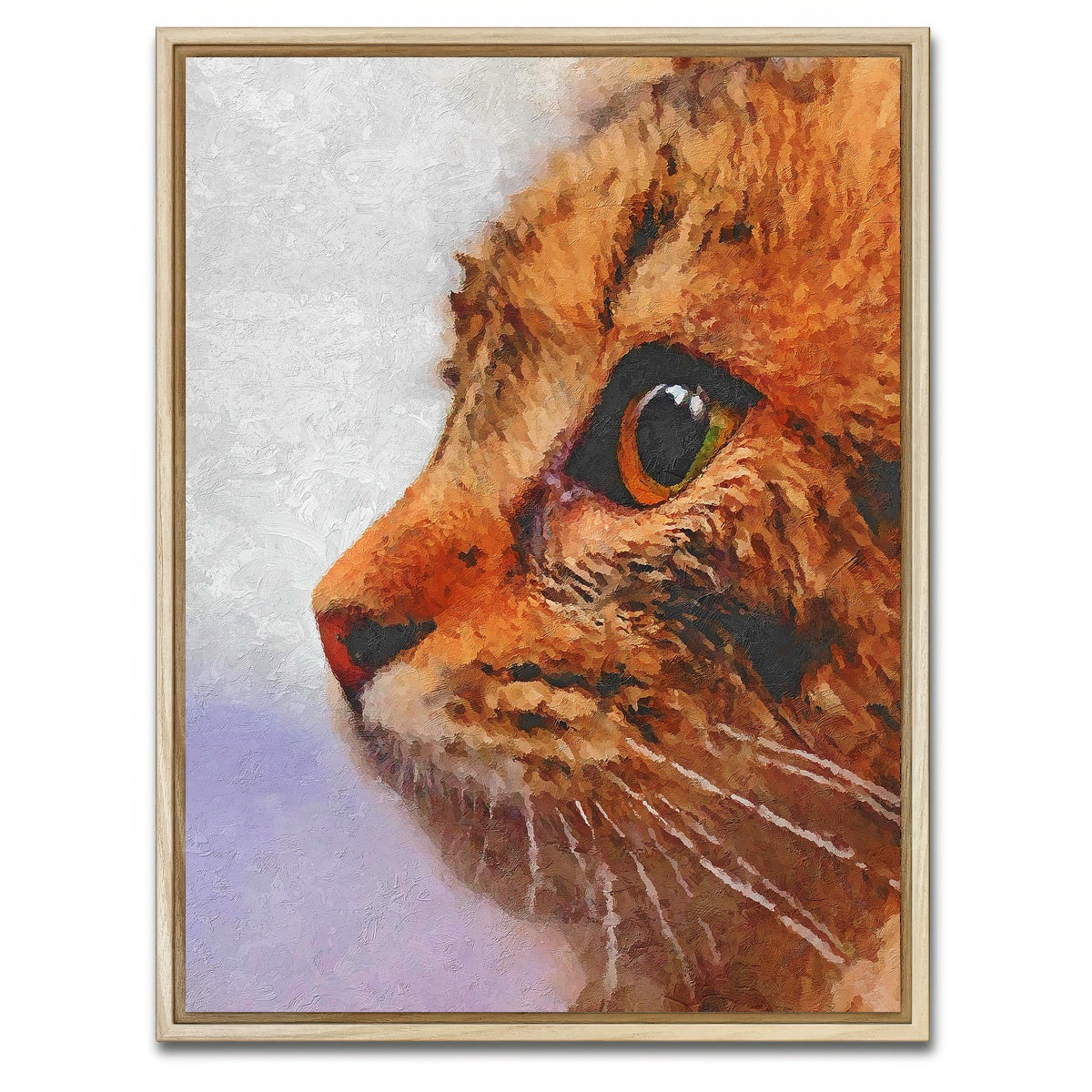 AUTO-MOCKUP WHITE | cat 3 painting | 1 Piece | Natural Framed Canvas | group=3x4