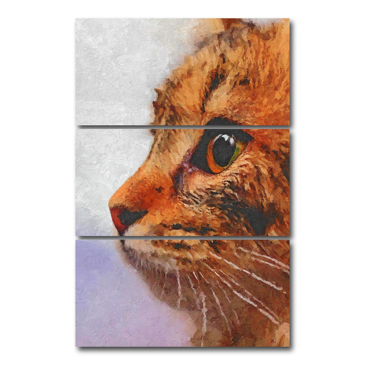 AUTO-MOCKUP WHITE | cat 3 painting | 3 Piece | Gallery Wrap Canvas | group=12x24_stacked