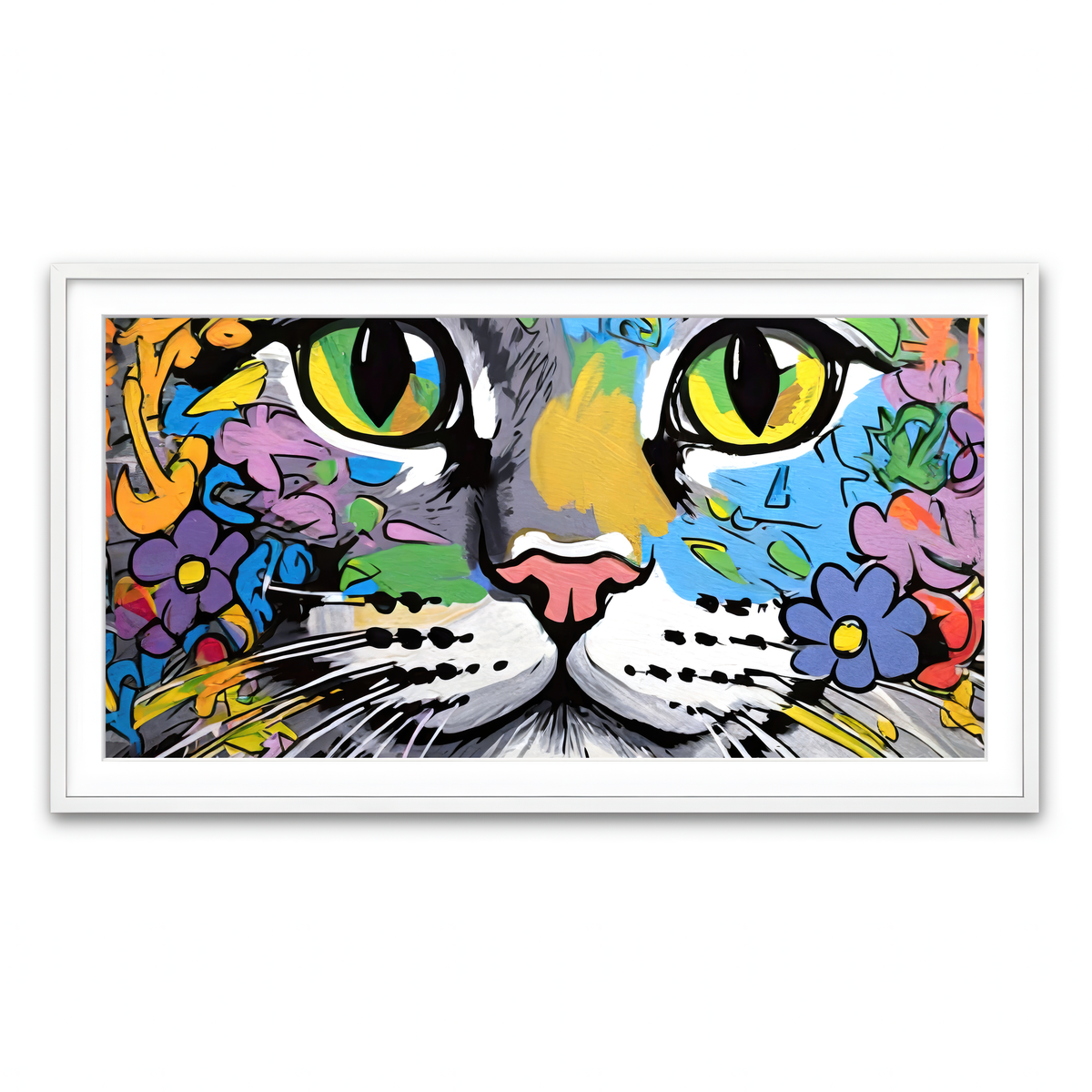 Framed Print 2x1 White