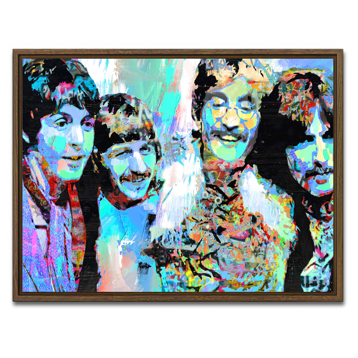 AUTO-MOCKUP WHITE | celebrate beatles | 1 Piece | Walnut Framed Canvas | group=4x3