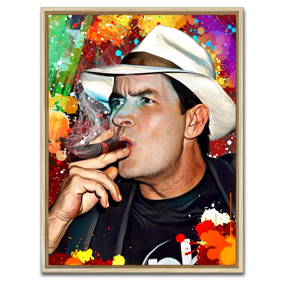 AUTO-MOCKUP WHITE | charlie sheen winning canvas | 1 Piece | Natural Framed Canvas | group=3x4