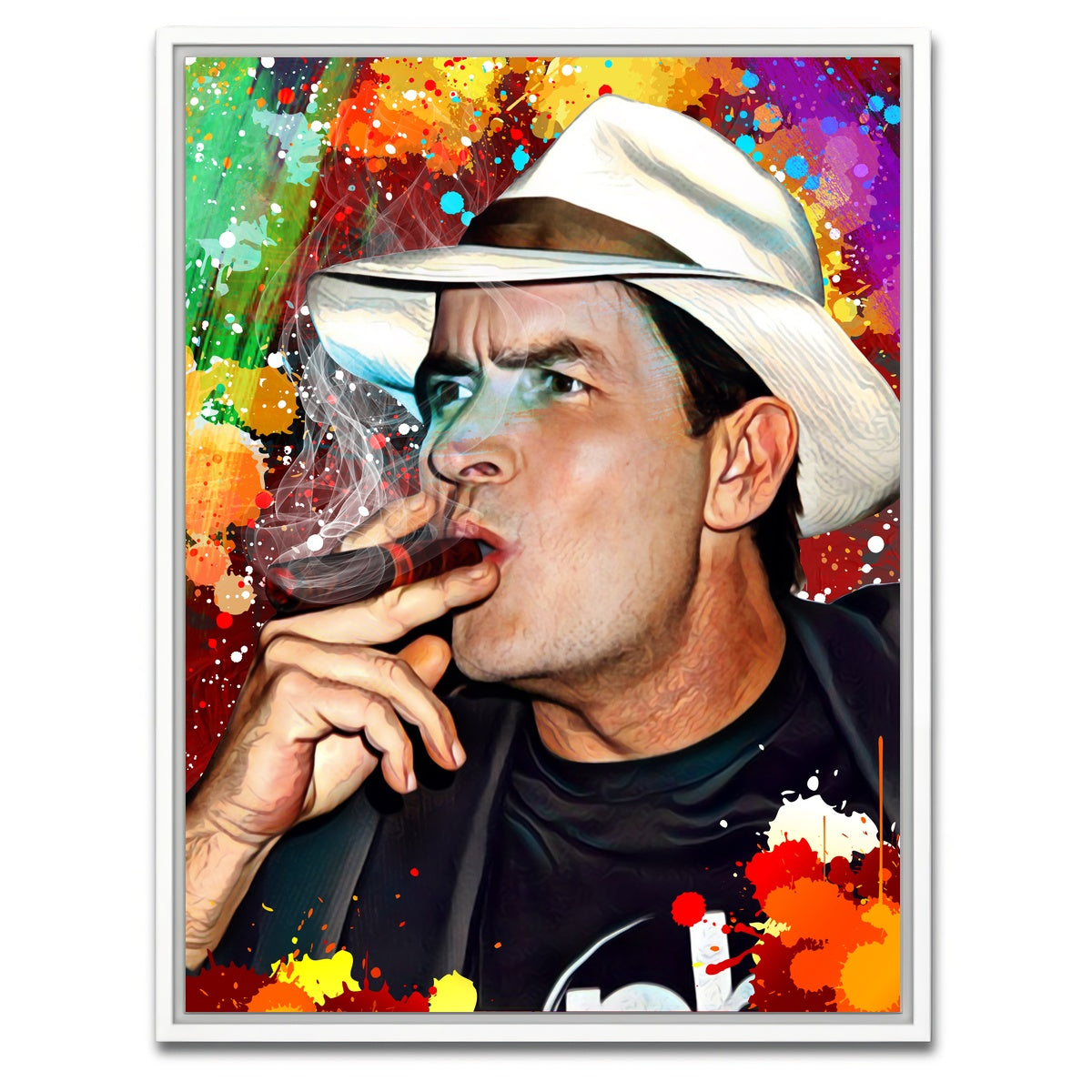 AUTO-MOCKUP WHITE | charlie sheen winning canvas | 1 Piece | White Framed Canvas | group=3x4