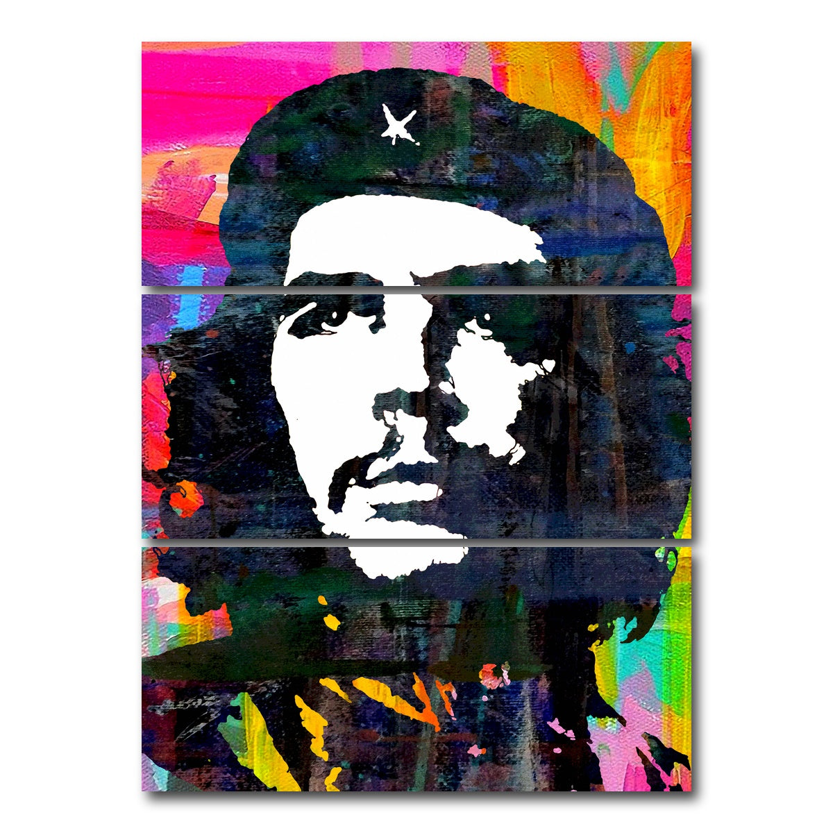 AUTO-MOCKUP WHITE | che guevara color | 3 Piece | Gallery Wrap Canvas | group=8x18_stacked