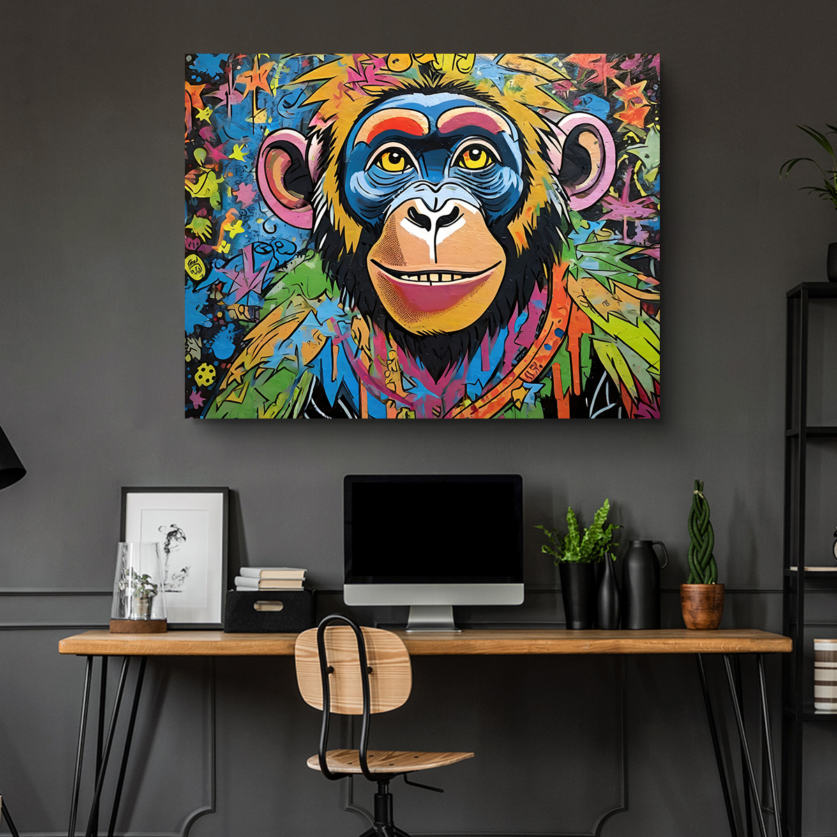 Chimp Graffiti Wall Art