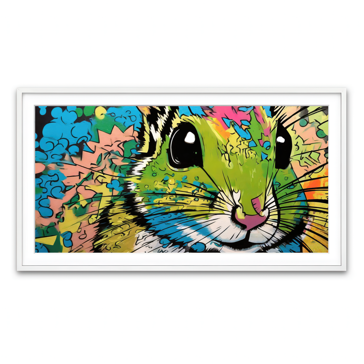 Framed Print 2x1 White