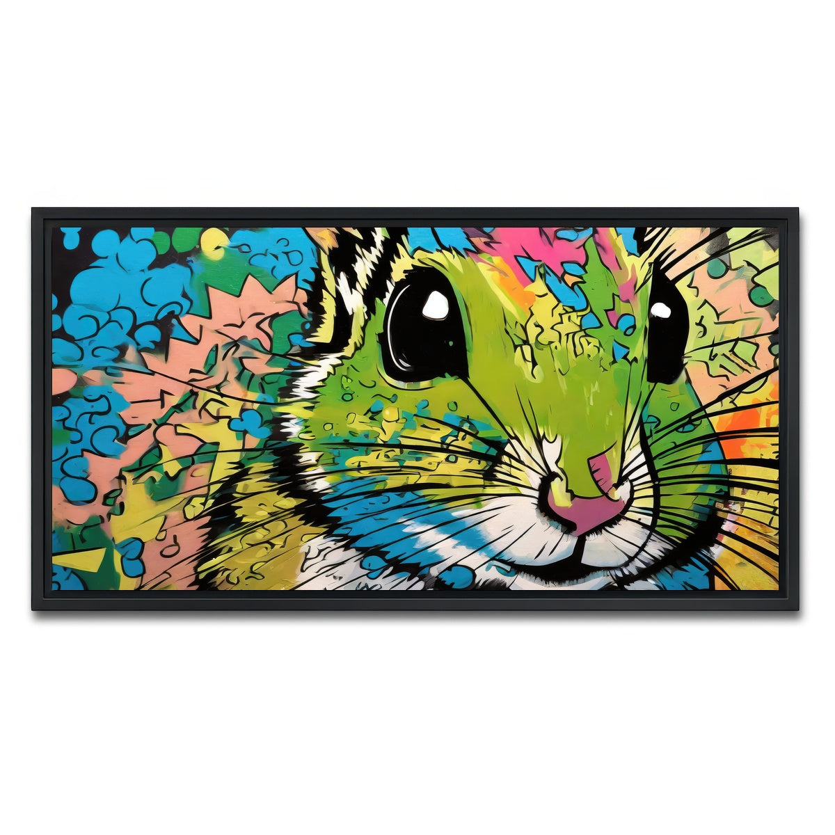 AUTO-MOCKUP WHITE | chipmunk graffiti | 1 Piece | Black Framed Canvas | group=2x1