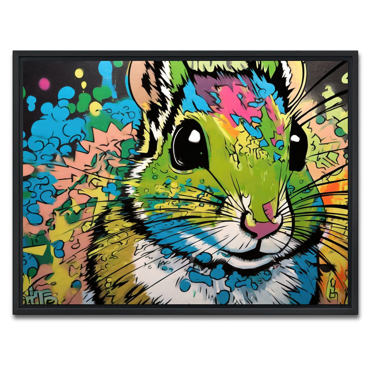 AUTO-MOCKUP WHITE | chipmunk graffiti | 1 Piece | Black Framed Canvas | group=4x3