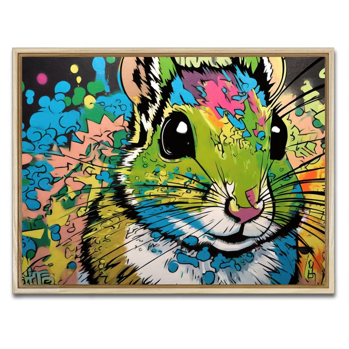 AUTO-MOCKUP WHITE | chipmunk graffiti | 1 Piece | Natural Framed Canvas | group=4x3