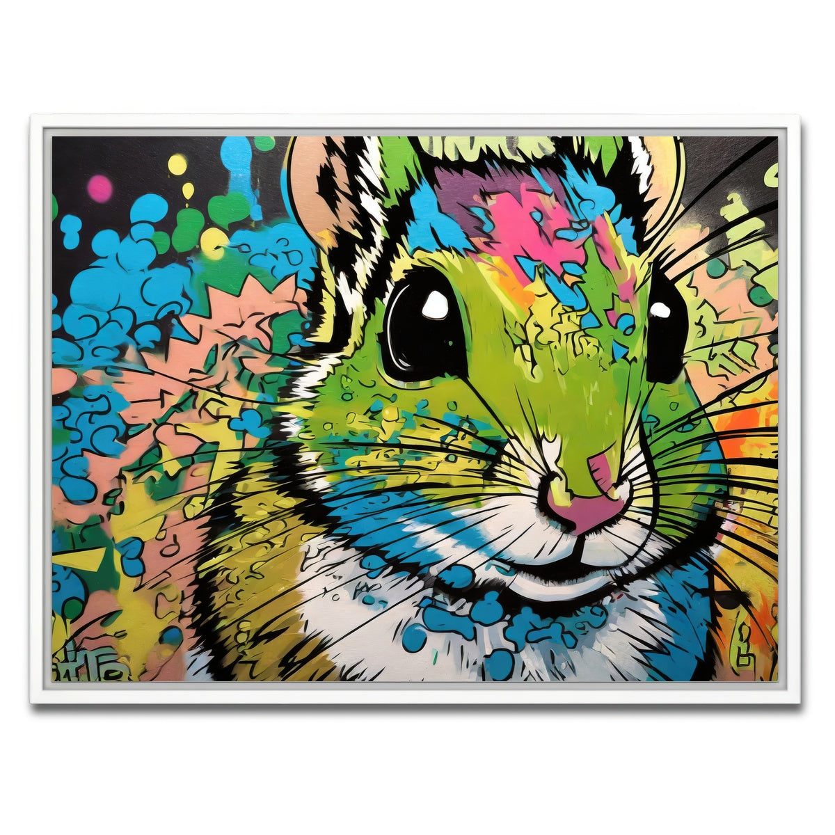 AUTO-MOCKUP WHITE | chipmunk graffiti | 1 Piece | White Framed Canvas | group=4x3