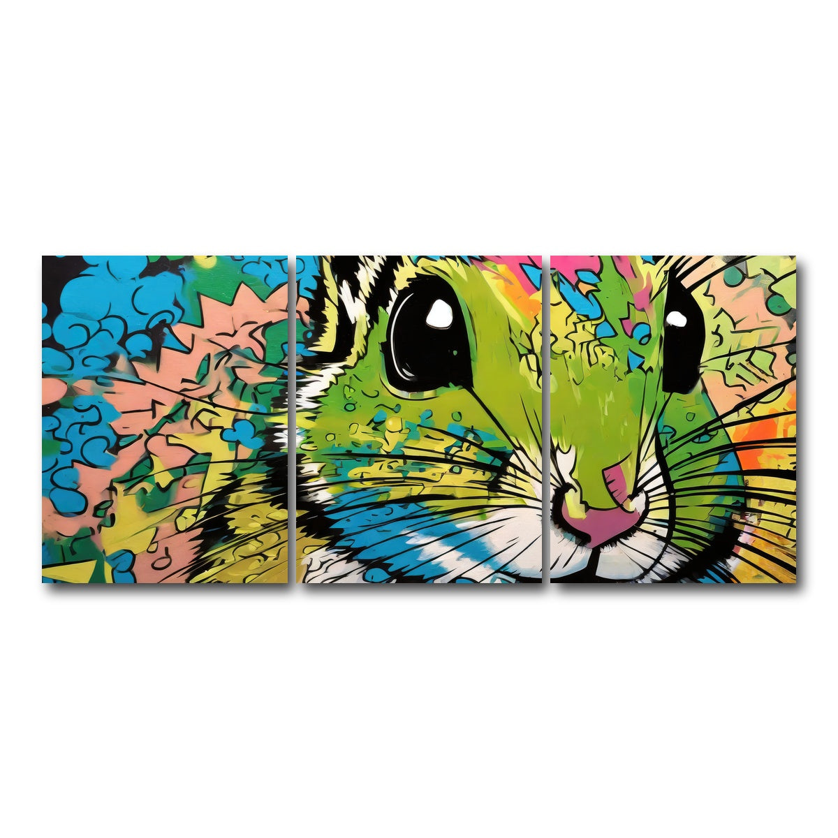 AUTO-MOCKUP WHITE | chipmunk graffiti | 3 Piece | Gallery Wrap Canvas | group=18x24