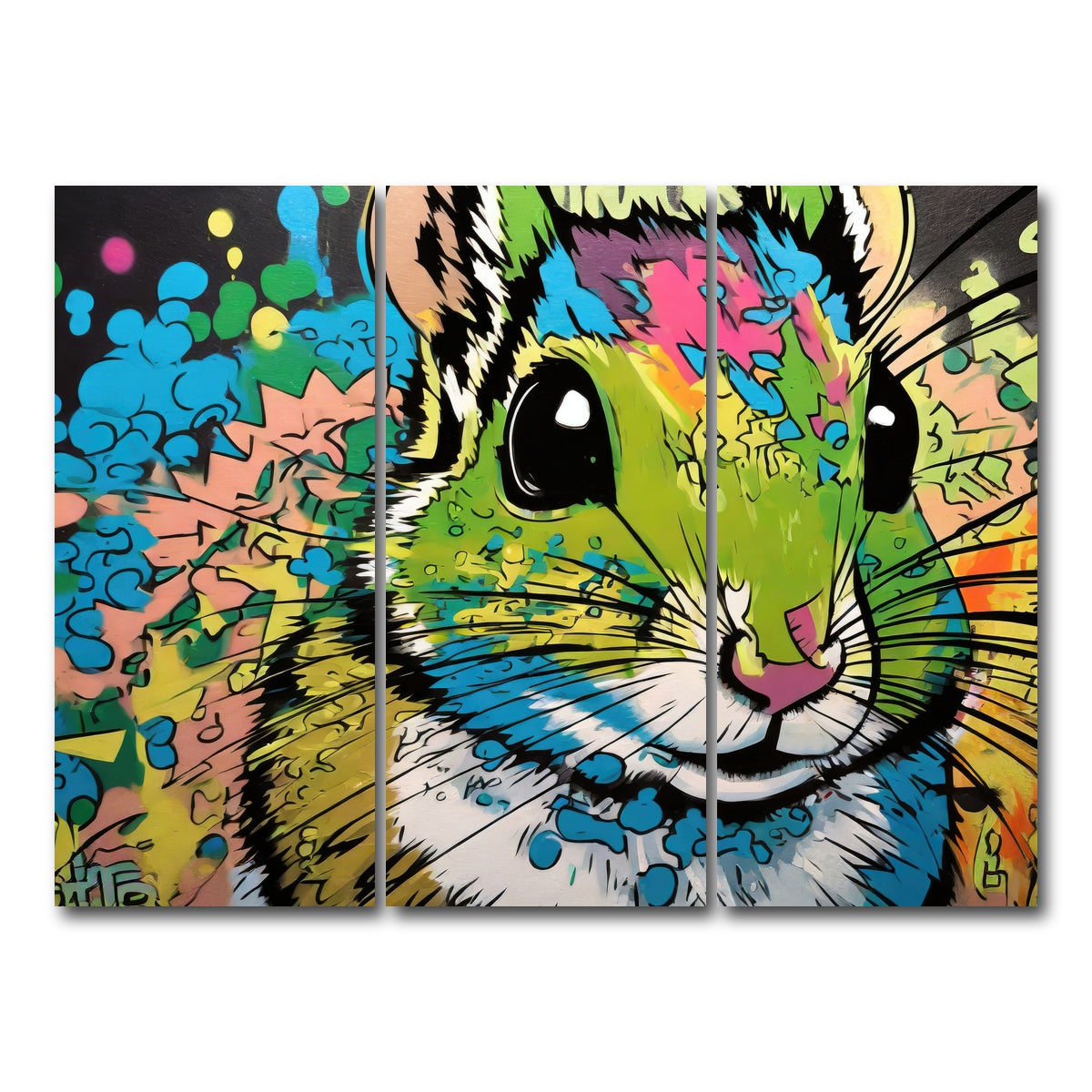 AUTO-MOCKUP WHITE | chipmunk graffiti | 3 Piece | Gallery Wrap Canvas | group=8x18