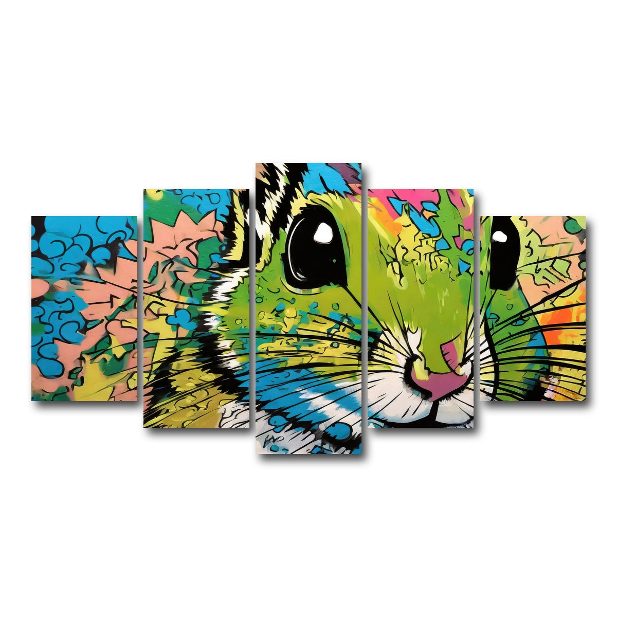 AUTO-MOCKUP WHITE | chipmunk graffiti | 5 Piece | Gallery Wrap Canvas | group=5_normal
