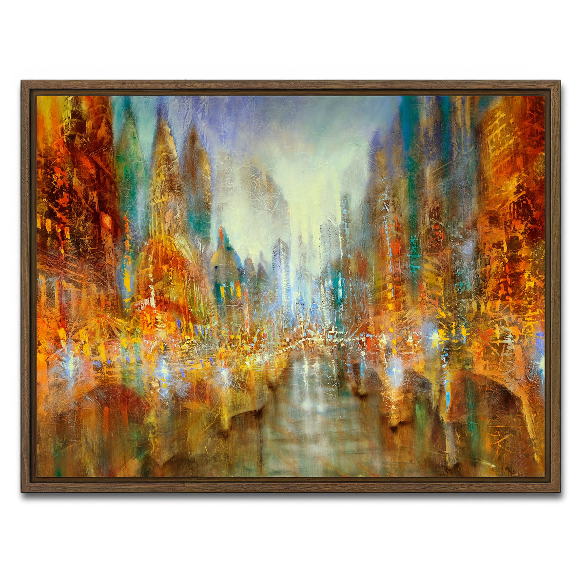 AUTO-MOCKUP WHITE | city of lights | 1 Piece | Walnut Framed Canvas | group=4x3
