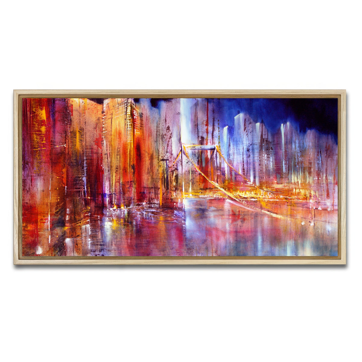 AUTO-MOCKUP WHITE | city scape | 1 Piece | Natural Framed Canvas | group=2x1