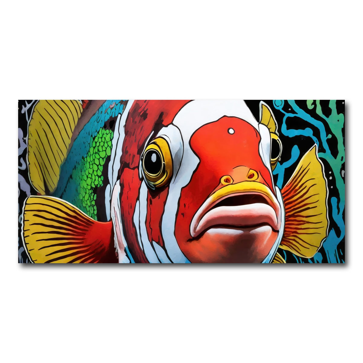 AUTO-MOCKUP WHITE | clown fish graffiti | 1 Piece | Gallery Wrap Canvas | group=2x1