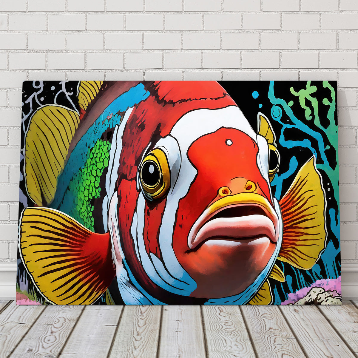 Clown Fish Graffiti Wall Art