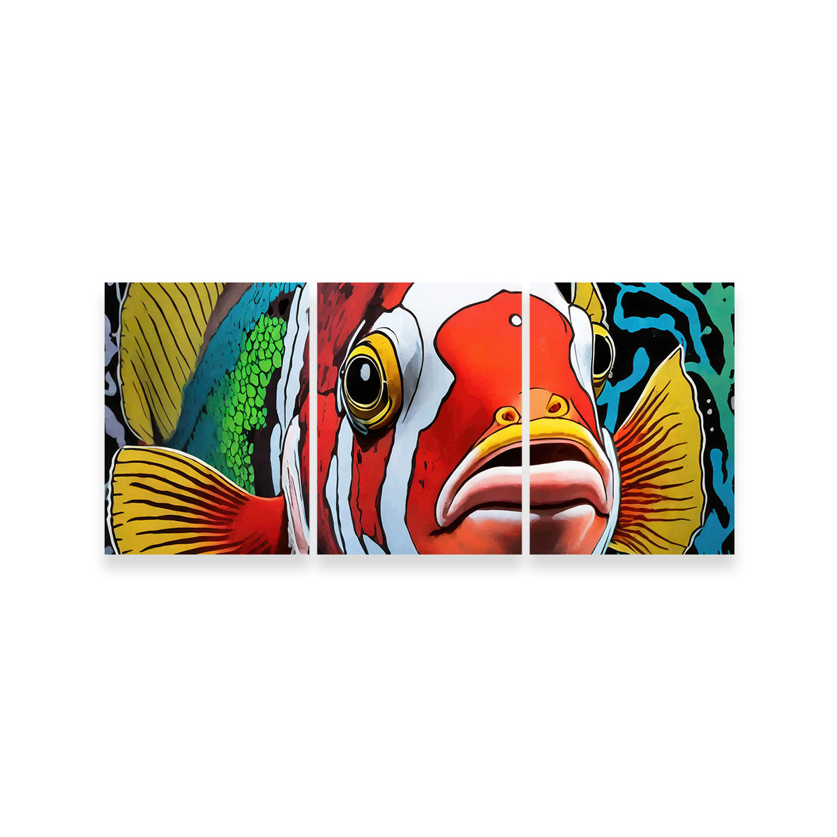 Clown Fish Graffiti Wall Art