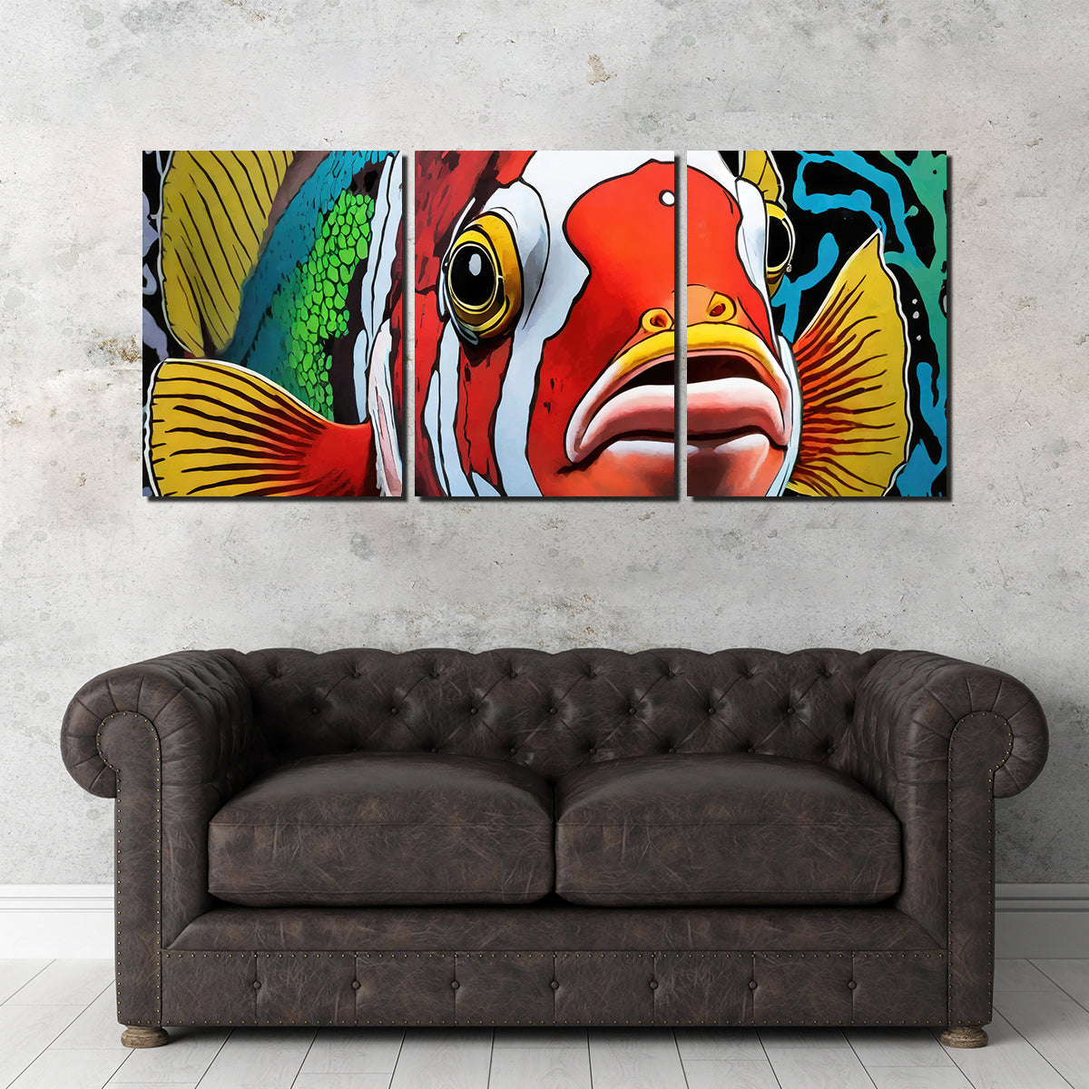 Clown Fish Graffiti Wall Art