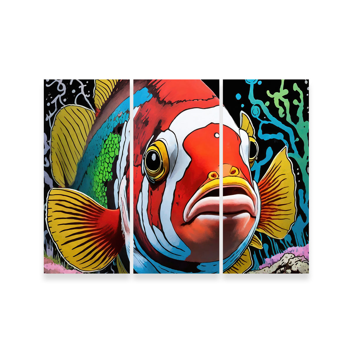 Clown Fish Graffiti Wall Art