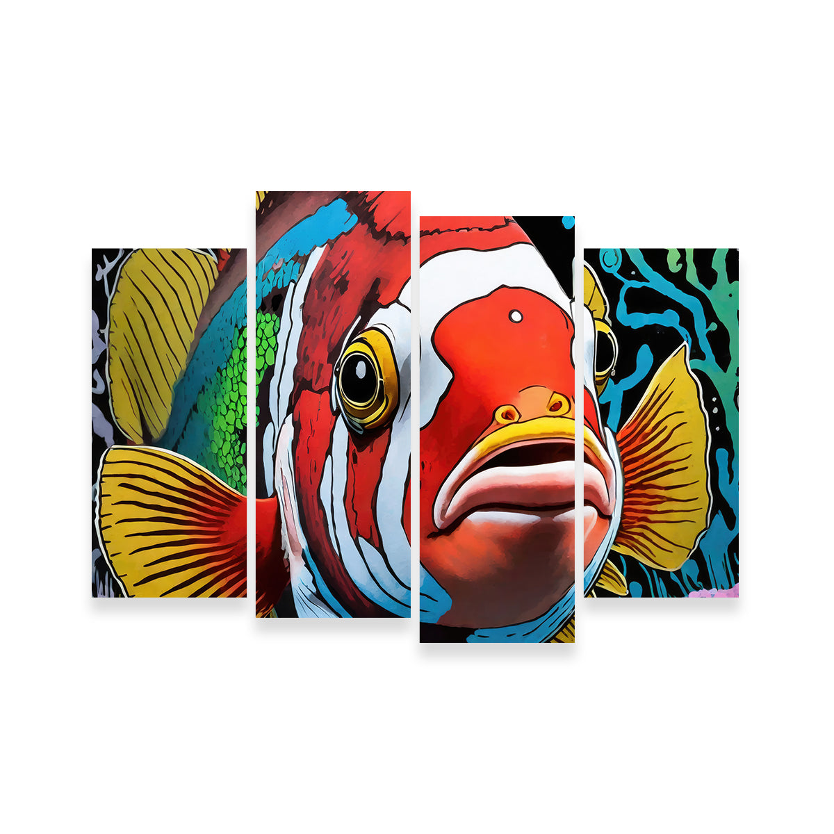 Clown Fish Graffiti Wall Art