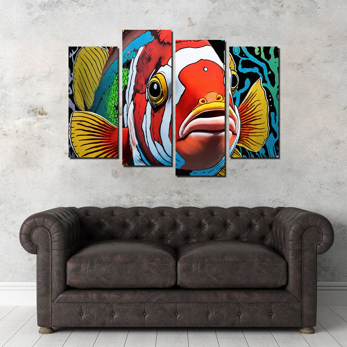 Clown Fish Graffiti Wall Art