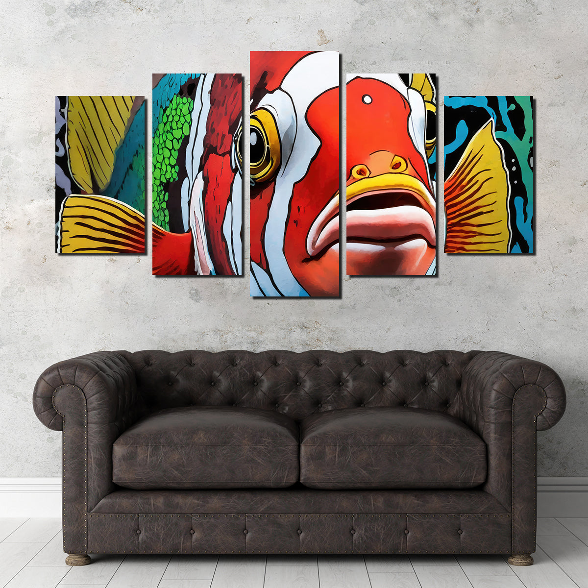 Clown Fish Graffiti Wall Art