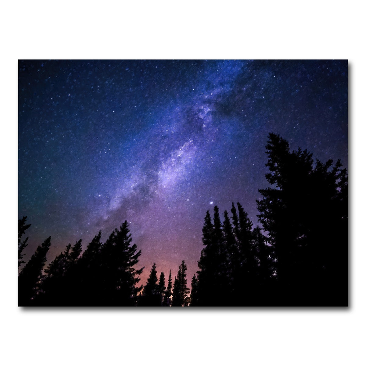 AUTO-MOCKUP WHITE | conifers reaching to milky way | 1 Piece | Gallery Wrap Canvas | group=4x3