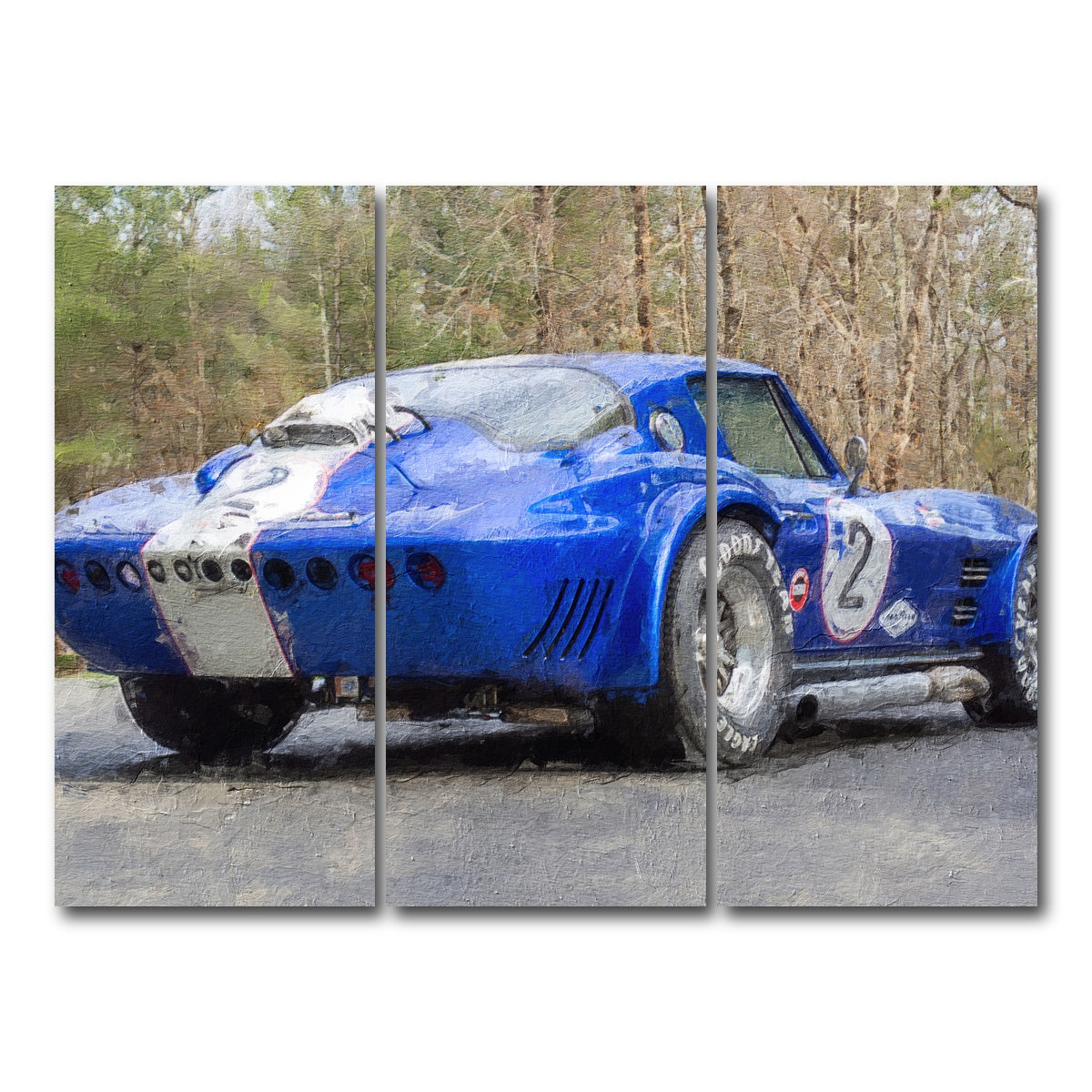 AUTO-MOCKUP WHITE | corvette grand sport no. 2 | 3 Piece | Gallery Wrap Canvas | group=8x18